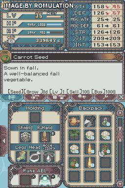 Rune Factory 3 - A Fantasy Harvest Moon  for NDS screenshot